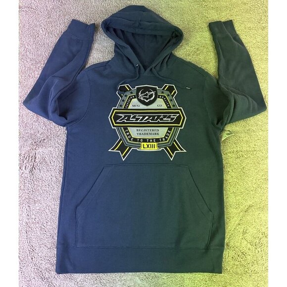 Alpinestars Patent Pullover Fleece Hoody (S,M) Blue New - Picture 4 of 16